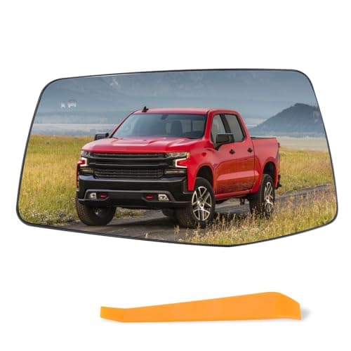 Lqito Left Driver Side Mirror Glass Compatible with 2019-2025 Chevy Silverado 1500 GMC Sierra 1500 W/Blind Spot Heated With backing plate (with a tool) Replace#GM1324160 84309707