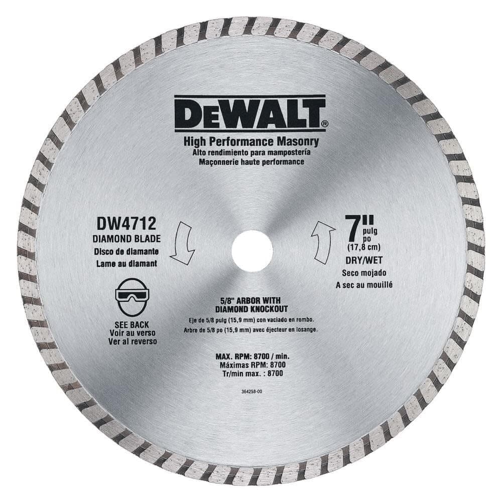 DEWALT Diamond Blade for Masonry High Performance 7Inch DW4712B