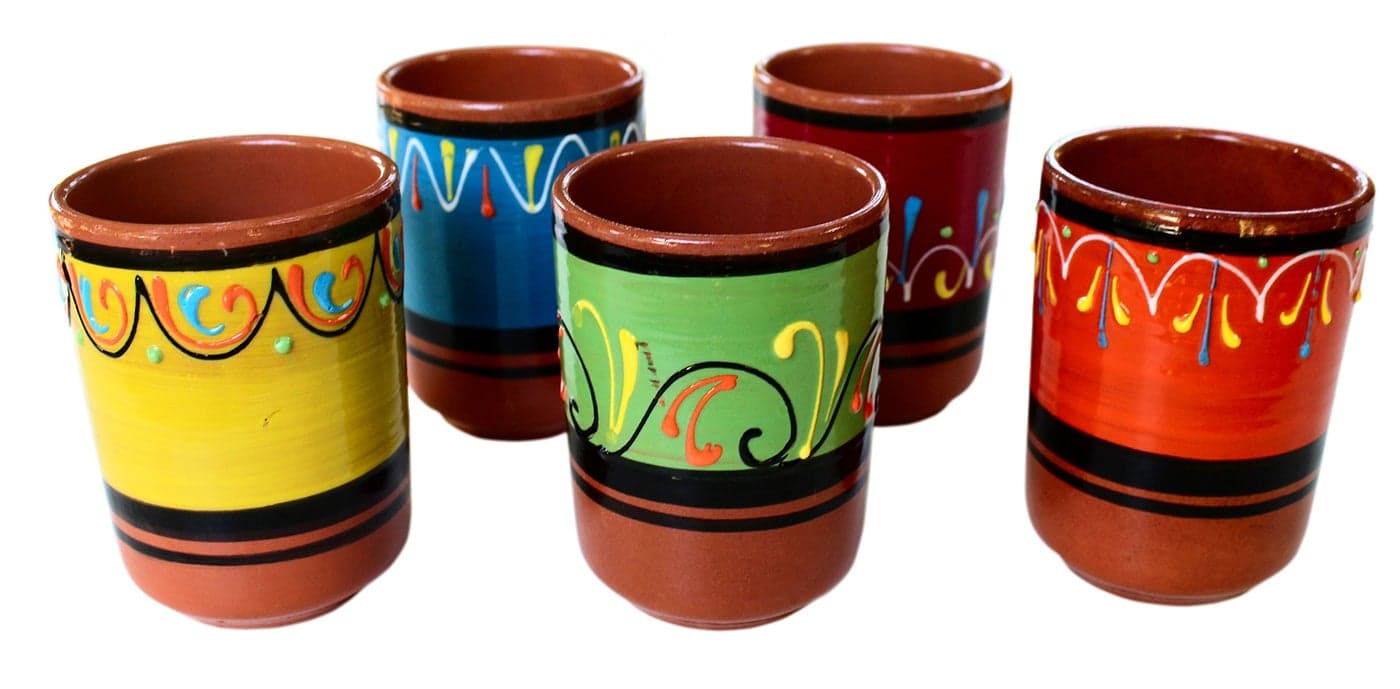 Cactus Canyon Ceramics Spanish Terracotta 5Piece Cup Set Multicolor