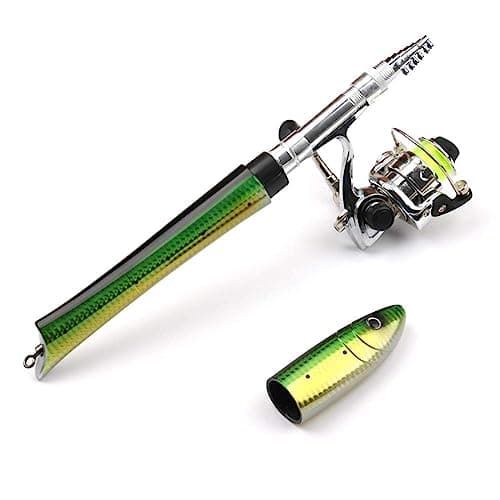 PiscatorZone Pen Fishing Pole 55 Inch Mini Pocket Fishing Rod Travel Fishing Rod Set for Ice Fly Fishing Sea Saltwater Freshwater