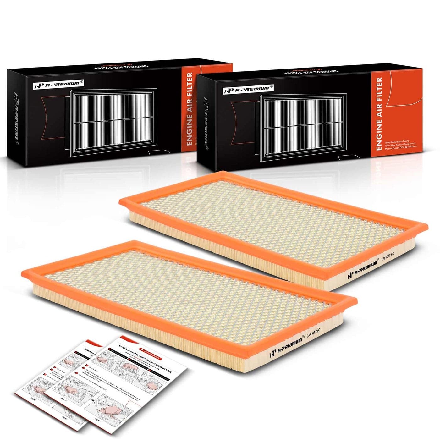 APremium 2PC Engine Air Filter Compatible with Ford Explorer Explorer Sport Trac Mercury Mountaineer 20062010 V8 46L Flexible Panel Replace 6L2Z9601AA