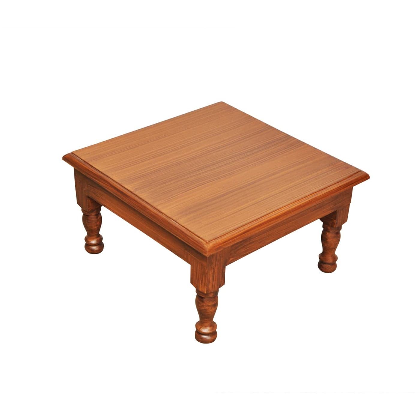 Lalhaveli Wooden Altar Table Mediation Low High Coffee Table Matte Finish End Table Coffee Table Bajot Chowki (9x9x6 Inch, Brown)