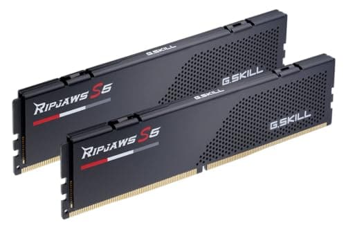 G.SKILL Ripjaws S5 Series DDR5 RAM (Intel XMP 3.0 & AMD Expo) 64GB (2x32GB) 6000MT/s CL36-36-36-96 1.35V Desktop Computer Memory U-DIMM - Matte Black (F5-6000J3636F32GX2-RS5K)