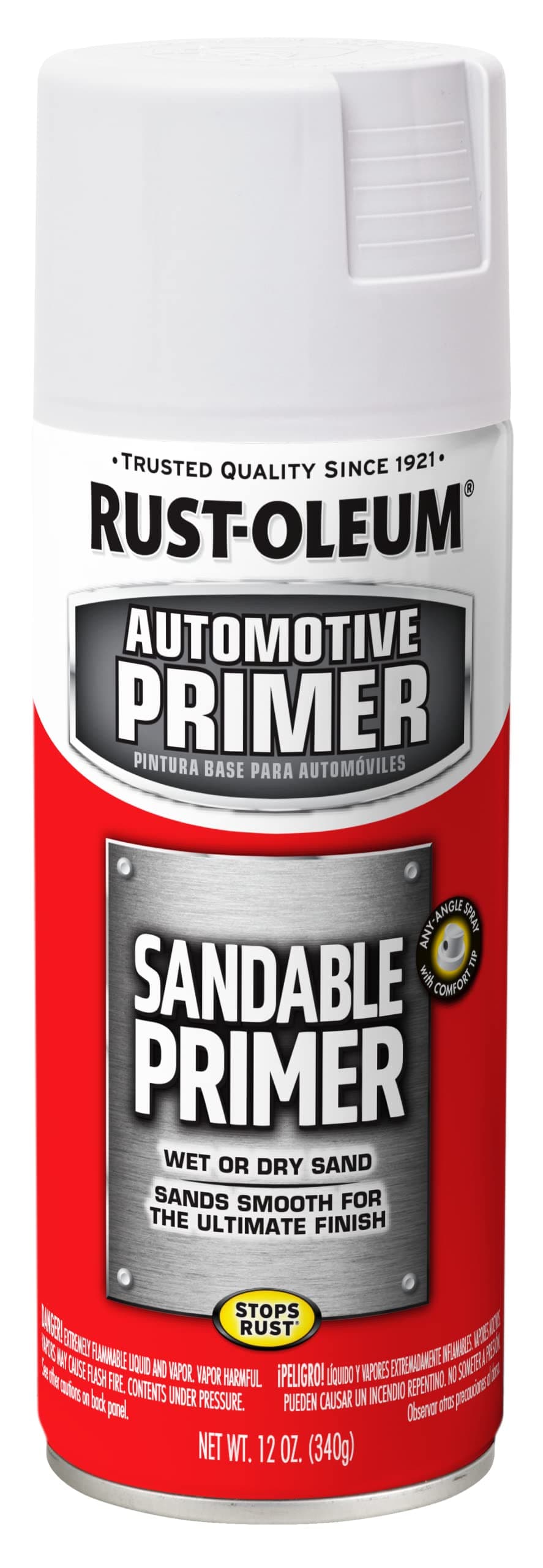 Rust-Oleum 260737 Automotive Sandable Primer Spray, 12 oz, White