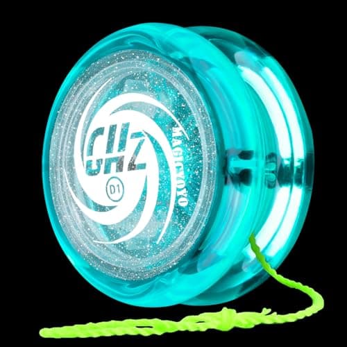 MAGICYOYO Toys Looping YoYo D1 Responsive Beginner Yoyo with Strings Plastic Body Great for String Tricks for Advance Players to Perform Like Pros Extra 3 Strings Glitter Crystal Green