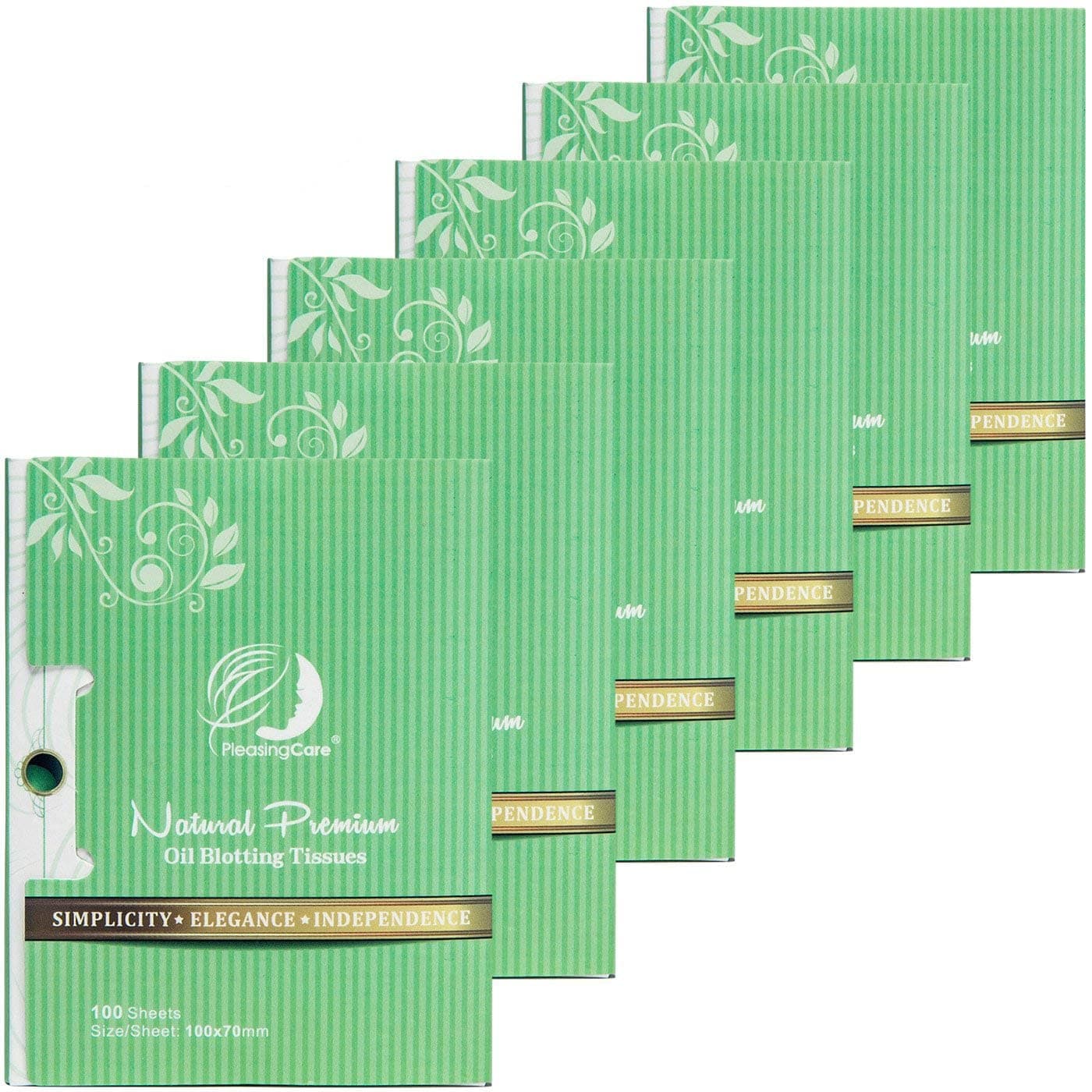 Facial Oil Blotting Paper For Oily Skin 100 Count pack of 6 Natural Green Tea Face Absorbing Sheets Skin Care and Oil Control Must Have For Both Female and Male
