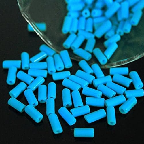 Embroiderymaterial Tube Beads for Craft and Jewellery Making, Sky Blue Color, 400 Beads(Approx)