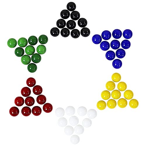 Mega Game Replacment Marbles 14mm Solid Glass60 Pieces Chinese Checkers Crafting Multi
