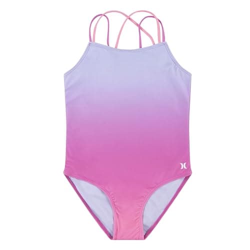 Hurley Girls' One Piece Swimsuit, China Rose, 6