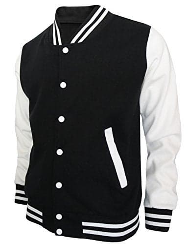 BCPOLO Baseball Jacket Varsity Baseball Cotton Jacket Letterman jacket 8 Colorsblack L US Asian XL