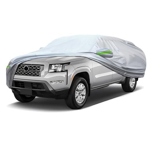 QUYDDC Full Car Cover Universal 6 Layers Outdoor Thicked All Weather Cover, Sunshield, Waterproof, Snow Proof, UV Proof, Scratch Proof, Bird Droppings, 6 Reflective Strips, Fits Pickups up 180"-206"