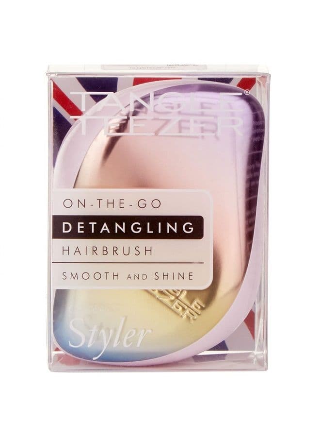 Tangle Teezer Compact Styler Detangling Hairbrush, Pearlescent Matte Chrome