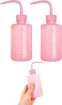 150ml Rinse Bottle for Eyelashes 2 Pcs Pink Squeeze Bottles with Angled Eyelash Wash Bottle for Extensions Perfect for Beauty Salons and Home Use