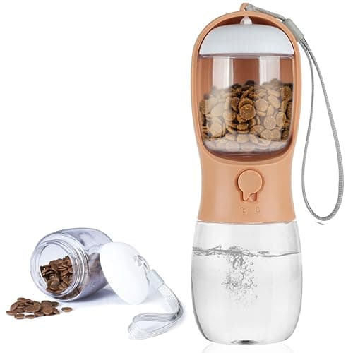 AVELORA Dog Water Bottle with Food Container Portable Leak Proof Pet Water Dispenser for Walking Hiking Travel Puppy Essentials Accessories for Small Large Dogs Dog Gifts 10oz15oz19oz