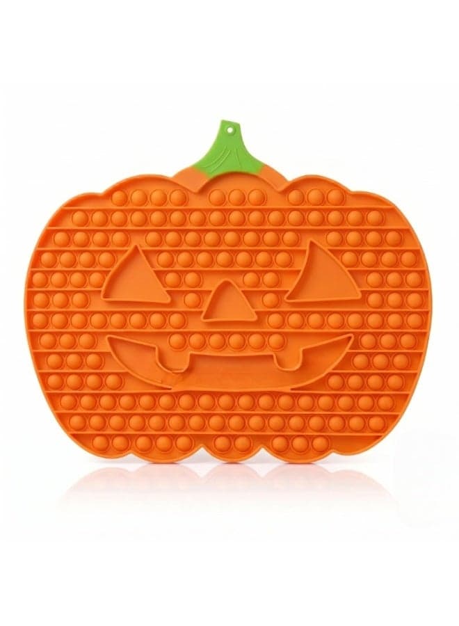 Pumpkin Fidget Popper Toy, Orange Silicone Push Pop Bubble Sensory Toy, Reusable Fidget Toy for Kids and Adults, Travel-Friendly Pop Game for Party Favors, Classroom Rewards and Everyday Play