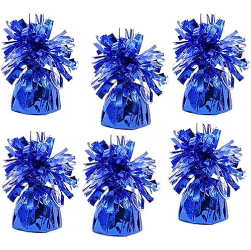 Chochkees Metallic Balloon Weights Birthday Party Favors Novelty and Gag Gifts 55 Inches 6Pack Blue