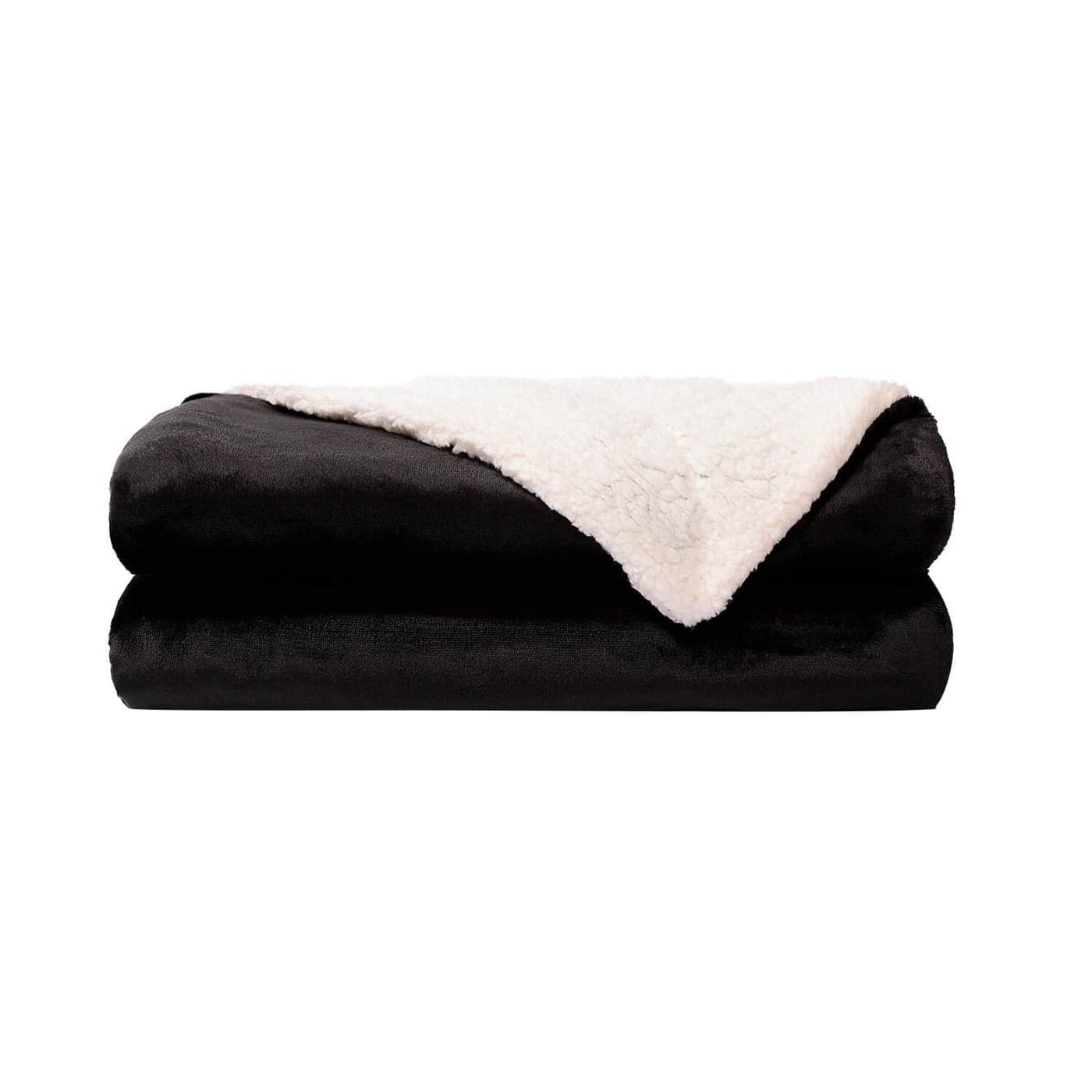 NANPIPER Fleece Blanket Sherpa ThrowSoft Fuzzy Twin Blankets for CouchBlack 60x80