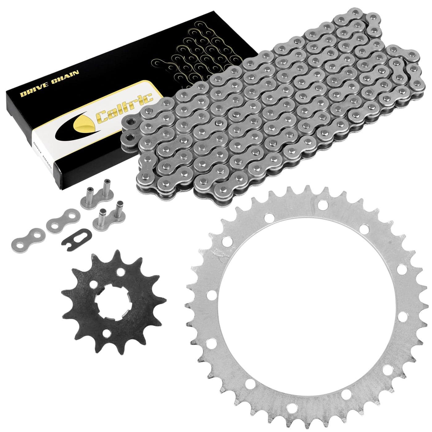 Caltric Drive Chain and Sprockets Kit Compatible with Yamaha Warrior 350 YFM350X YFM 350X 19892004