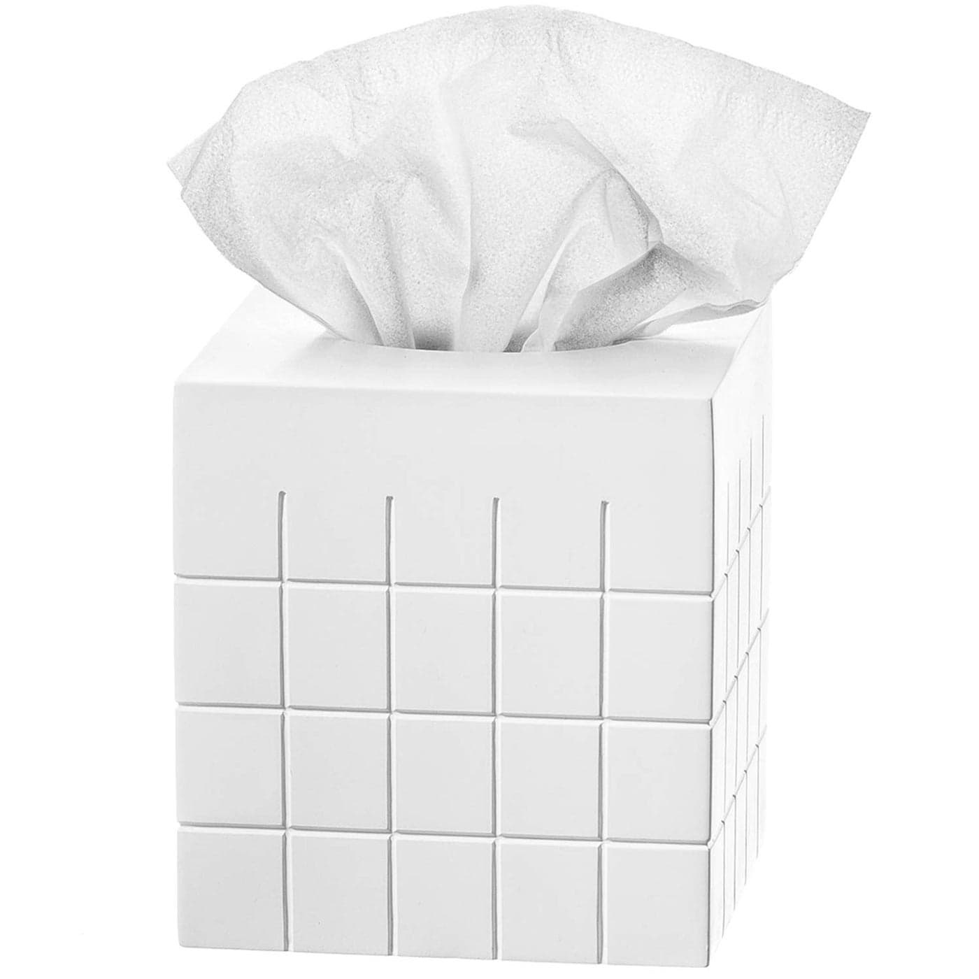 Creative Scents Polar Tissue Box Cover Decorative Bathroom Tissue Holder White Tissue Box Cover Square for Cute Elegant Bathroom Decor Accessories