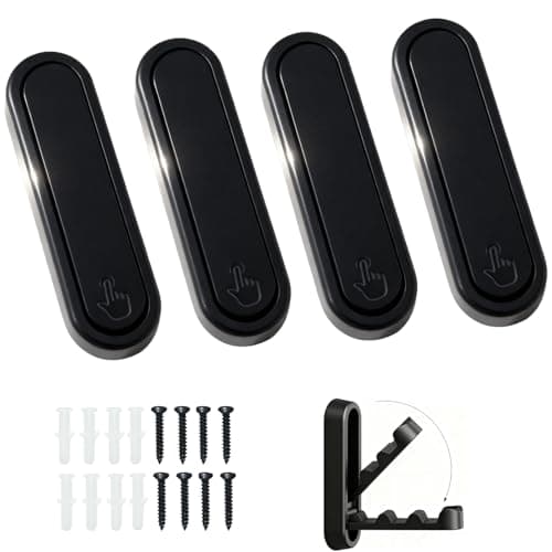 XZWEAHG 4PCS Folding Coat Hooks,Black Wall Hooks for Hanging, 4 Folding Coat Hooks, Flip Down Heavy Duty Hooks Robe Hook Wall Mounted for Clothes, Towels, Hats & More
