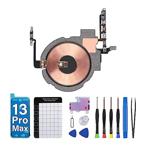 DGSCSMY for iPhone 13 PRO MAX Power Volume Button NFC Chip Wireless Charging Charger Panel Coil Replacement OEM On/Off Switch Control Silent Mute Key Repair Fix Tools Kit A2641 A2643 A2644 A2645 A2484