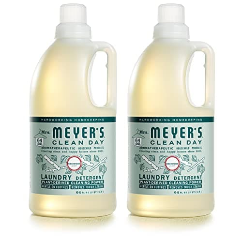 MRS. MEYER'S CLEAN DAY Liquid Laundry Detergent, Biodegradable Formula Infused with Essential Oils, Birchwood, 64 Fl oz (Pack of 2)