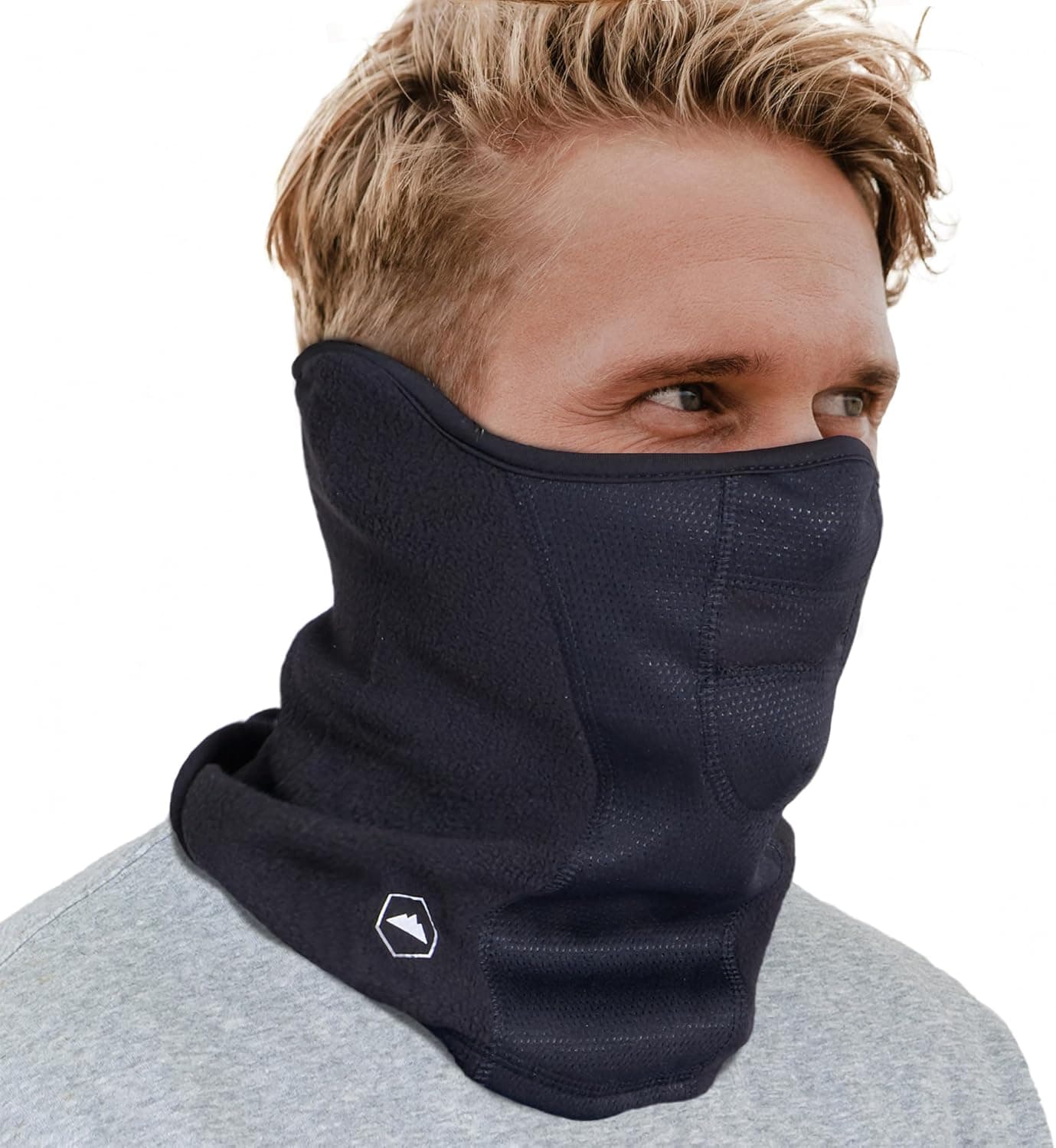 Tough Headwear Winter Face Mask & Ski Mask Neck Gaiter - Cold Weather Half Balaclava - Tactical Neck Warmer, Black