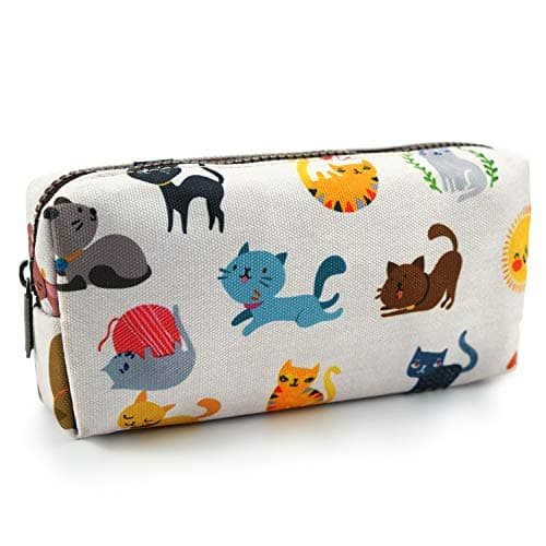 LParkin Cute Cat Pencil Case Make Up Case Cosmetic Bag Stationary Kawaii Pencil Box Pouch Teacher Gift Gadget Bag