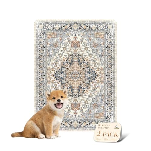 nunubaby Washable Pee Pads for Dogs Stylish NonSlip and LeakProof Pee Pads Reusable Potty Pads for Dogs for Crates and FloorsBeigeMulti 18 x24