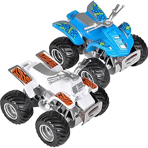 ArtCreativity Land Sea Friction ATV Set Set of 2 Push n Go Toy Cars with Fun Designs Cool Birthday Party Favors for Kids Pretend Play Gifts for Boys and Girls
