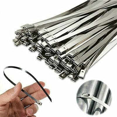 SPARKE METAL CABLE TIE 350mm X 46mm SS304 Heavy Duty Self Ball Locking Tie Pack of 100