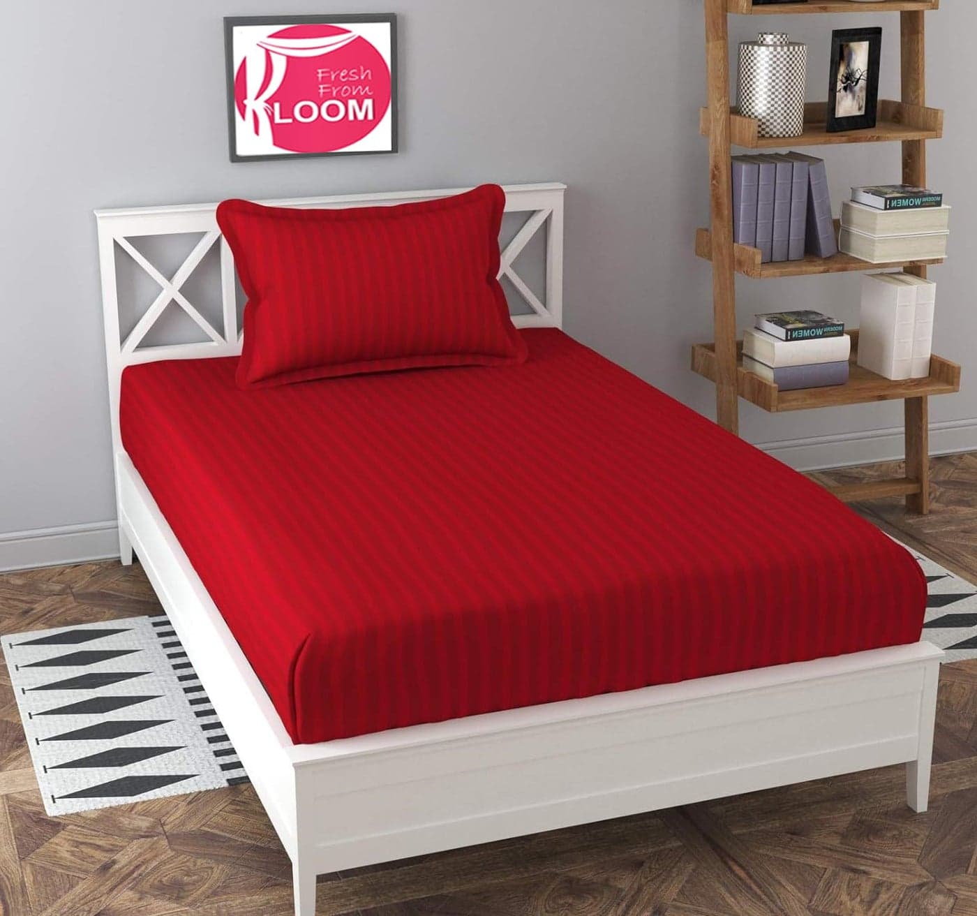FRESH FROM LOOM Microfiber Wrinkle Resistant | Soft Skin Safe | Breathable Single Size Flat Bedsheets | Hotel & Home | Plain Bedsheet Set with 1 Pillow Covers (60x90 Inches Maroon)