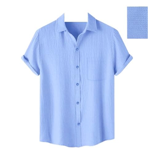 Pinkmint Men's Solid Classic Fit Shirt Aqua Blue