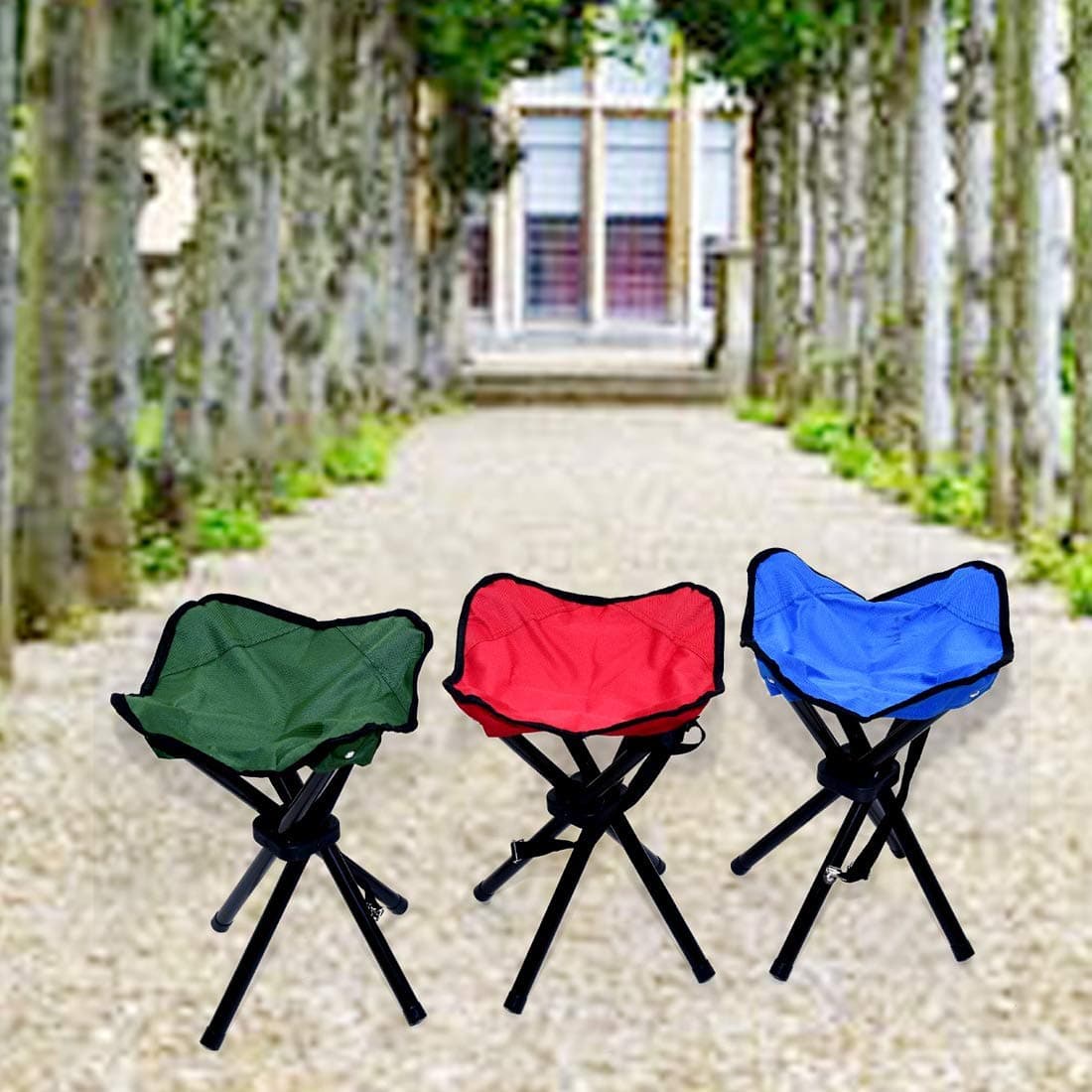HARIHOME Present Portable Four Leg StoolFoldable StoolFolding Chair for Travelling Camping Fishing Outdoor Garden Balconies