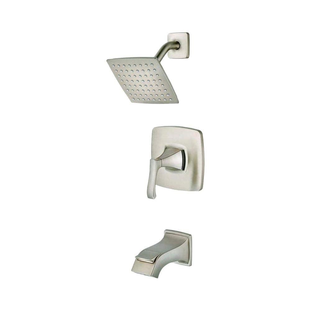 Pfister Venturi Tub Shower Trim Kit Valve and Cartridge Included 1Handle Spot Defense Brushed Nickel Finish 8P8WS2VNSGS
