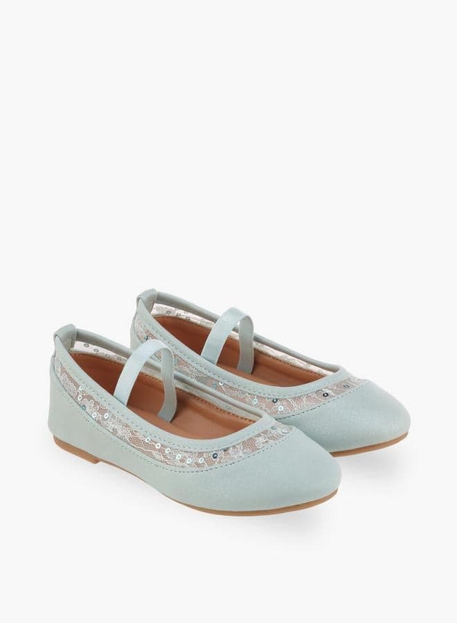 Flora Bella Girls Lace Trim Ballerina Shoes
