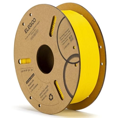 ELEGOO PLA Filament 175mm Yellow 1KG 3D Printer Filament Dimensional Accuracy 002mm 1kg Cardboard Spool22lbs 3D Printing Filament Fits for Most FDM 3D Printers
