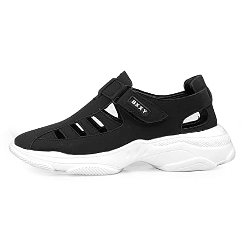 Men's Black Casual Roman Sandals with Light Weight Eva Sole and Suede Upper Material. - 7 UK