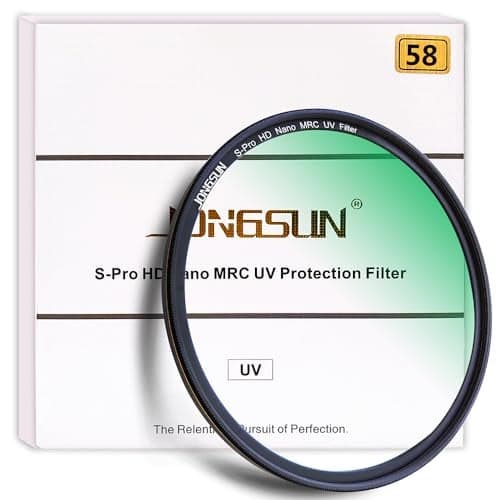 JONGSUN 58mm UV Filter, S-Pro HD Nano MRC Camera Ultraviolet Protection Filter, Multicoated, B270, Ultra-Slim, Lens Cloth Kit