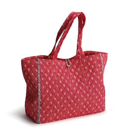 Vera Bradley Women's Premium Cotton Hathaway Tote, Dotty Floral, One Size
