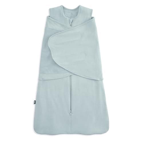 HALO SleepSack SuperSoft Swaddle, Cozy Bamboo Viscose, 3-Way Adjustable Swaddle, 2 Way Zipper, 2 TOG, 0-3 Months, Newborn (Pack of 1), Calm Sage