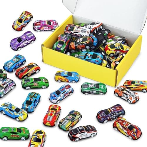 Vileafy 30 Mini Race Cars for Classroom Prizes Party Favors for Kids 48 Years Old Bulk Small Pull Back Car Toys for Treasure Box Mini Toys Cars for Boys and Girls Goodie Bag Stuffers for Kids