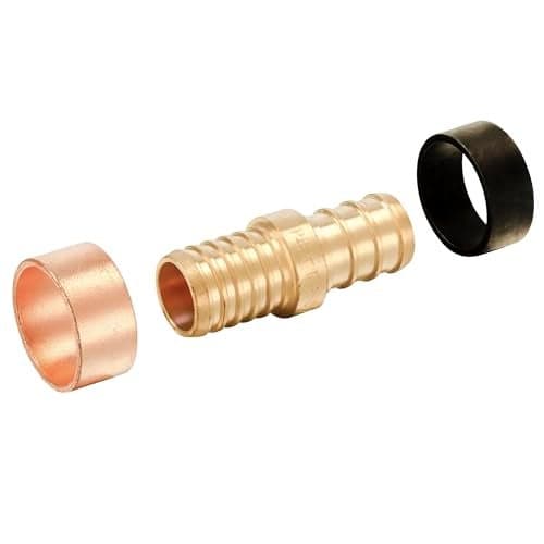 10Pack EFIELD 12 Pex X 12 Polybutylene Transition Brass Coupling with Rings For Connect Pex and PB PipePEX1807495