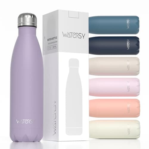 WATERSY Stainless Steel water bottles,17oz/500ml Insulated Water Bottles,Purple metal water bottle Keeps Drink Cold and Hot,BPA Free kids water bottles for School,Gym,Travel,Sports