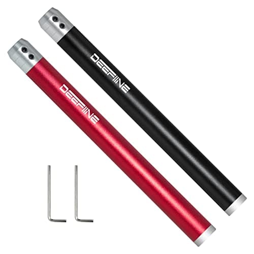 DEEFIINE 2PCS Carbide Wood Lathe Truning Tools Grip Handle Accept 10mm Square Turning Tool bar Black and red