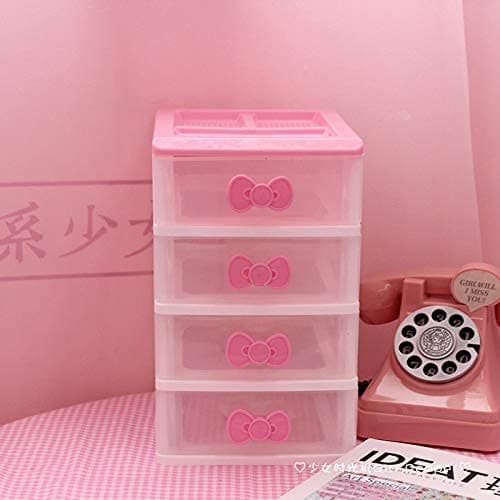 PEXIZUAN Kawaii Makeup Organizer Kawaii Desk Organizer Kawaii Room Accessories Kawaii Desk Decor Kawaii Room Decor Kawaii Stuff for Room Organizer 2 3 4Layers4 Layers