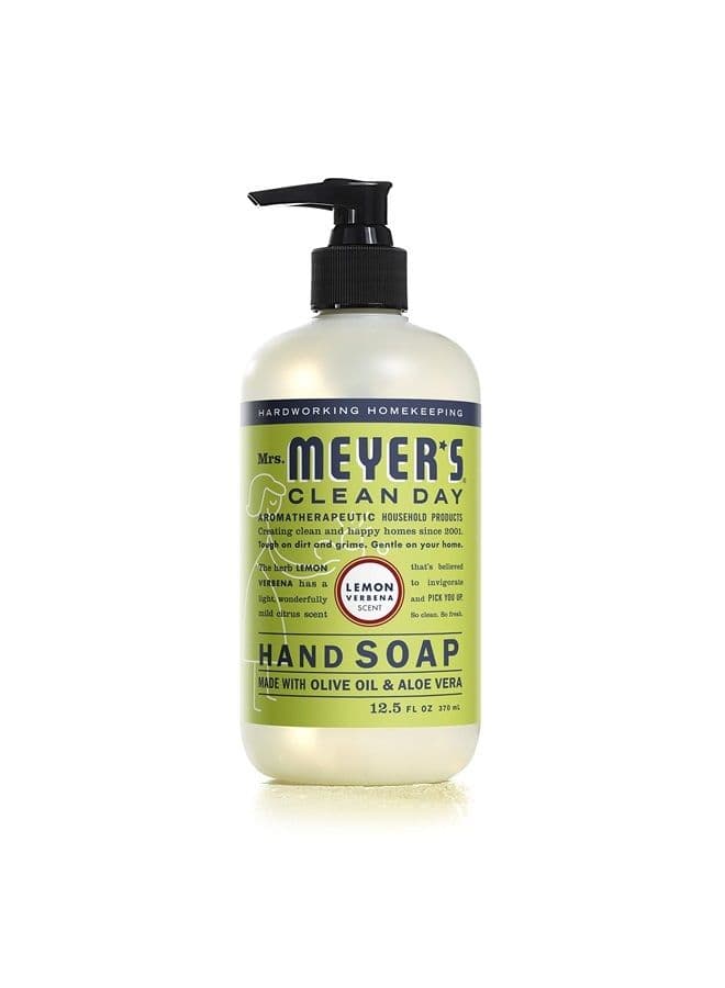 Mrs. Meyer's Hand Soap, Made with Essential Oils, Biodegradable Formula, Lemon Verbena, 12.5 Fl. Oz - Pack of 6