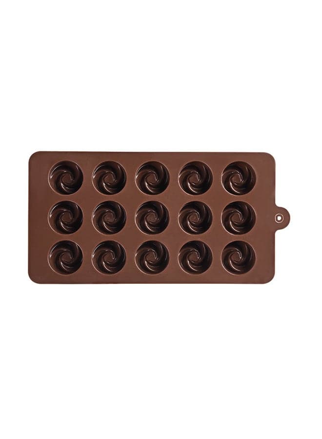 15-Slot Chocolate Candy Cake Mould Brown 21.5cm