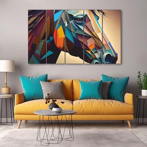 The Castle Decor Multicolour painting with frame 5 Big Size (27x48) Wall Art for living room,Bedroom,Drawing room,Hotels-Wooden Framed-Digital Painting