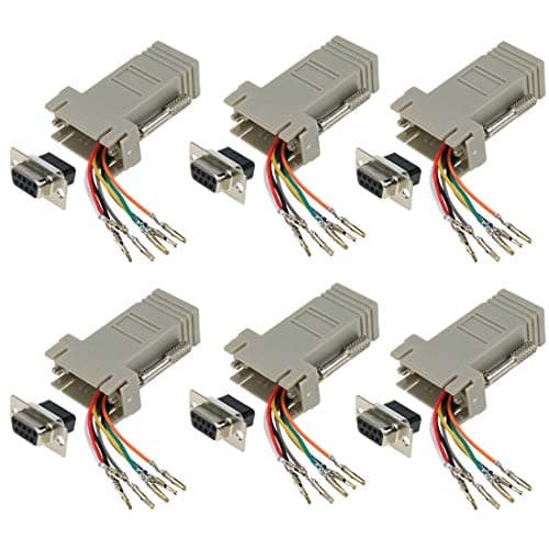 Dahszhi DB9 Ethernet Adapter, DB9 to RJ45 Modular Adapter, F/F